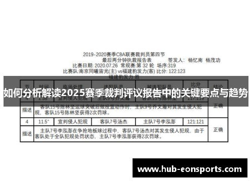 如何分析解读2025赛季裁判评议报告中的关键要点与趋势
